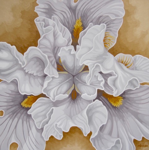 White Iris Mandala 30 x 30