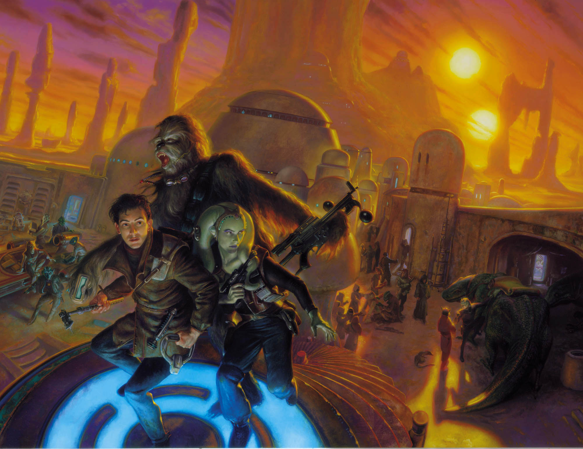 Star Wars Galaxies
33" x 45"  Oil on Panel 2002
Advertising illustration for the video game by Lucas Arts