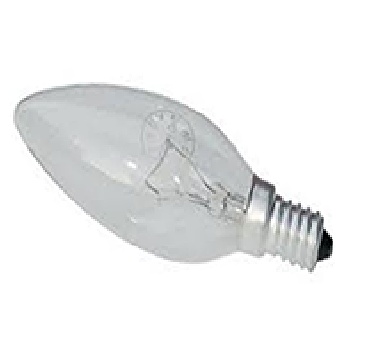 Bombillo Inc. Vela Claro  25W 120V
 E12 CH Cod -10160
