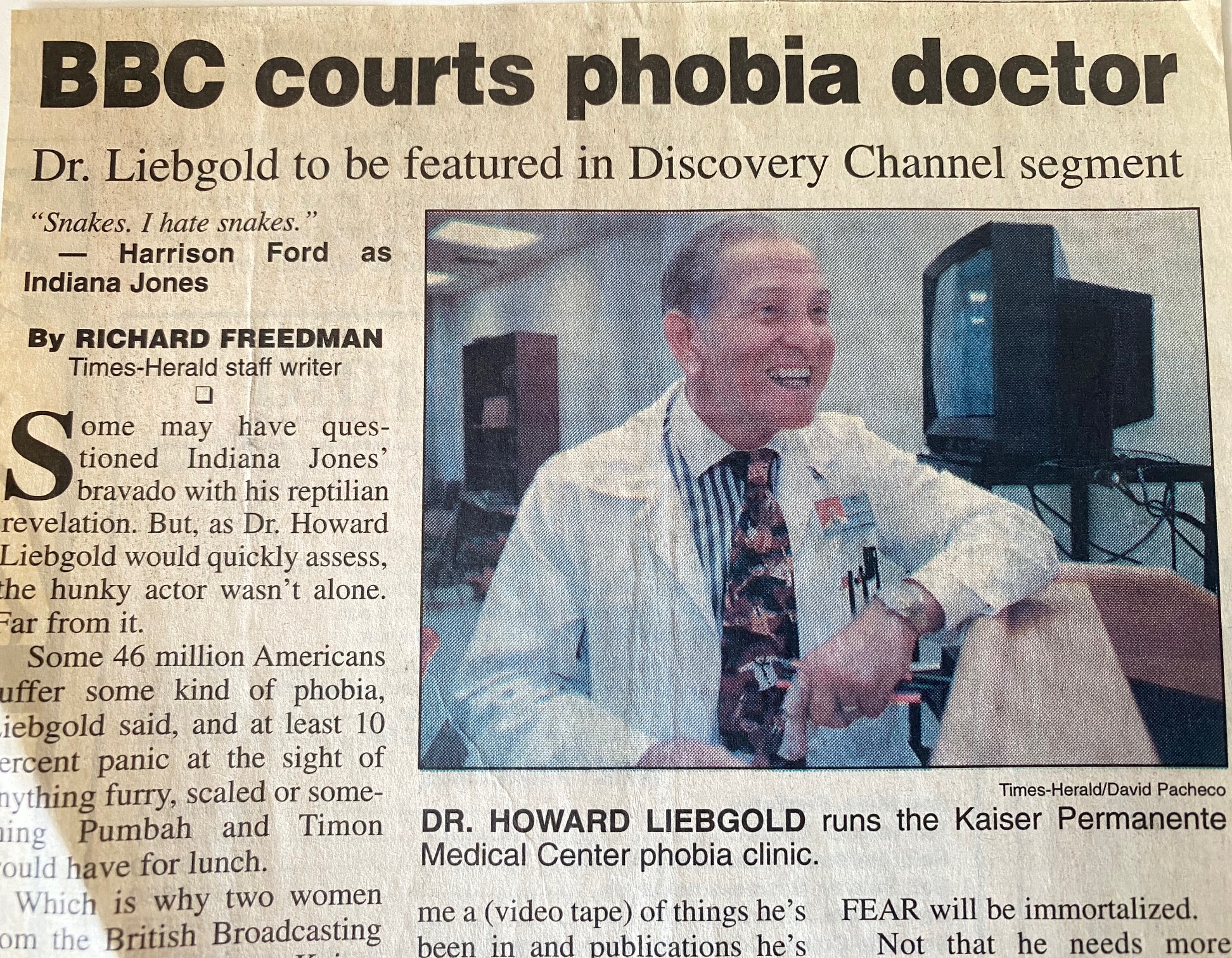 Dr. Liebgold on Discovery Channel