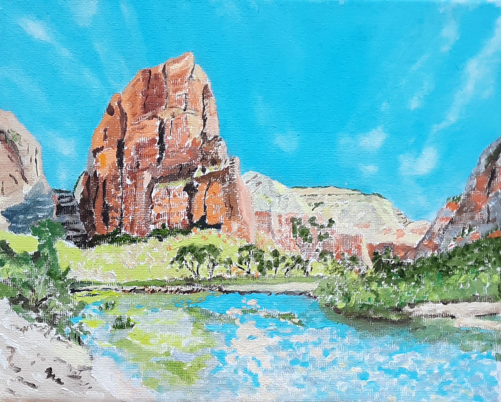 Op-109 VIRGIN RIVER 8x10 oil on Canvas 2024