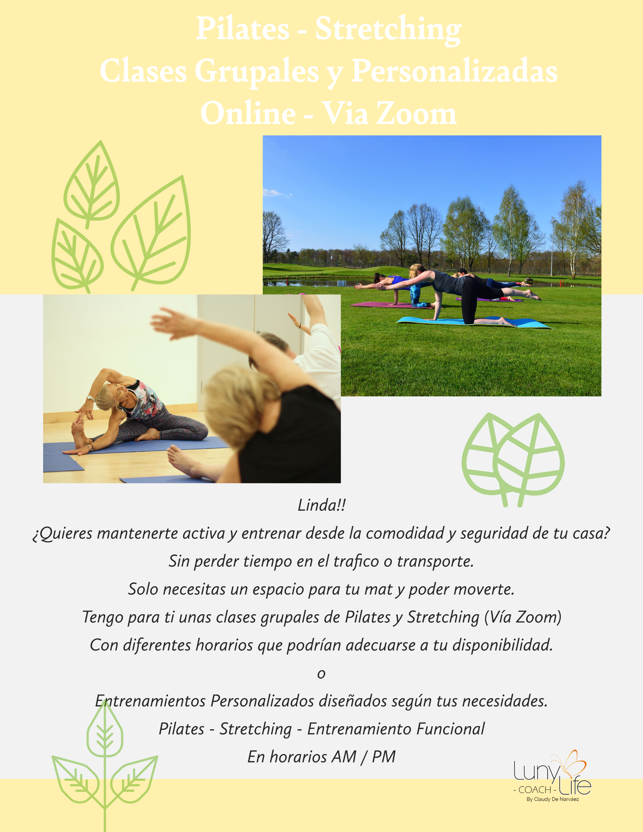 Clases online de Pilates y Stretching