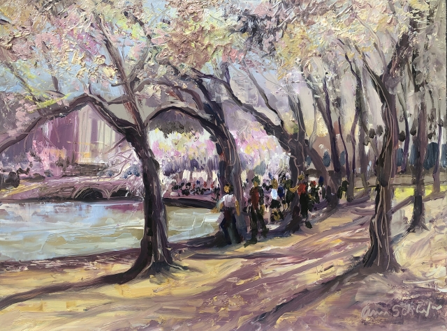 Schaefer, Cherry Blossom time, 9x12 Oil