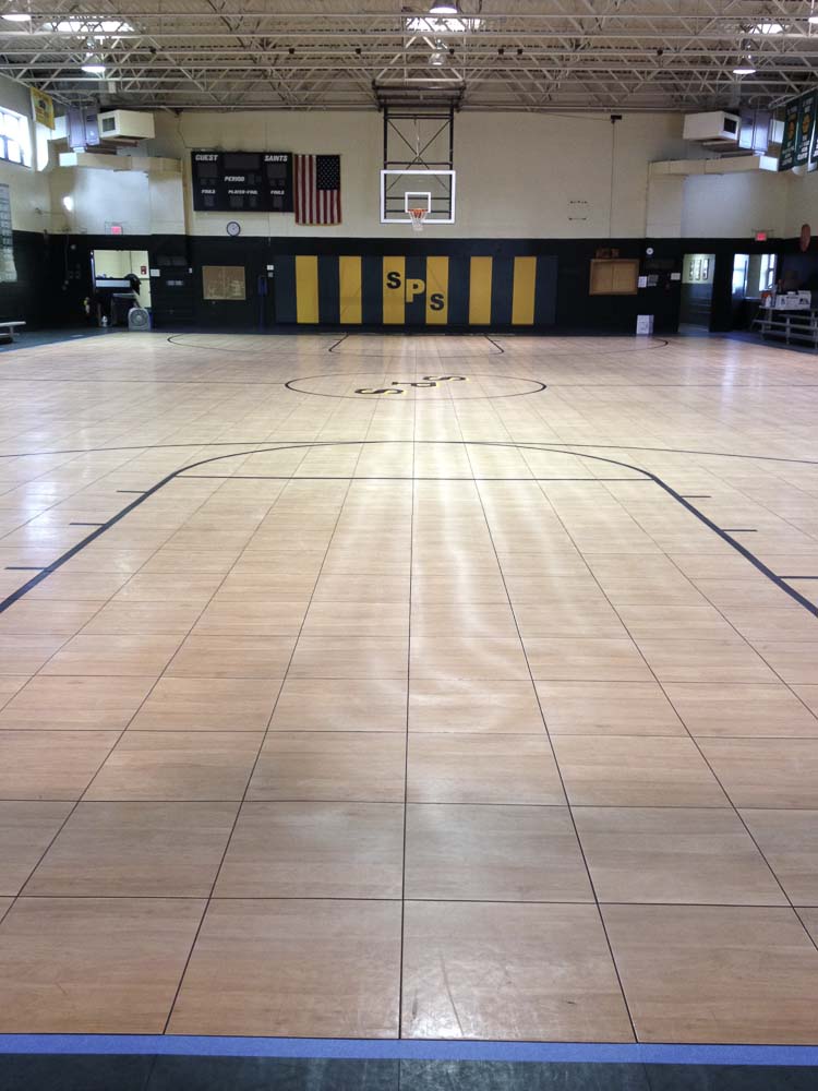 School Gym Floor After Cleaning/Pre-Wax