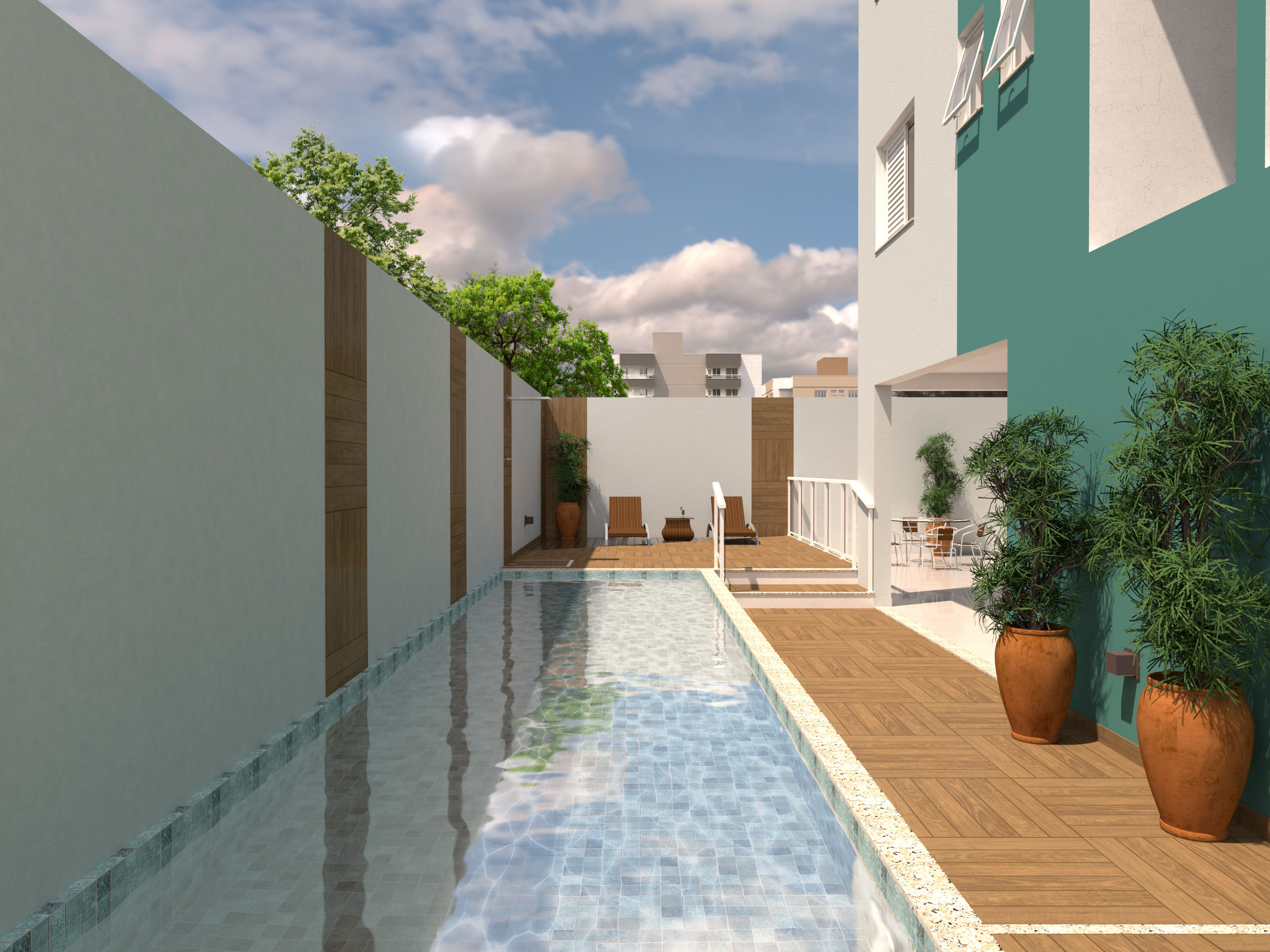 Piscina no formato "Raia"