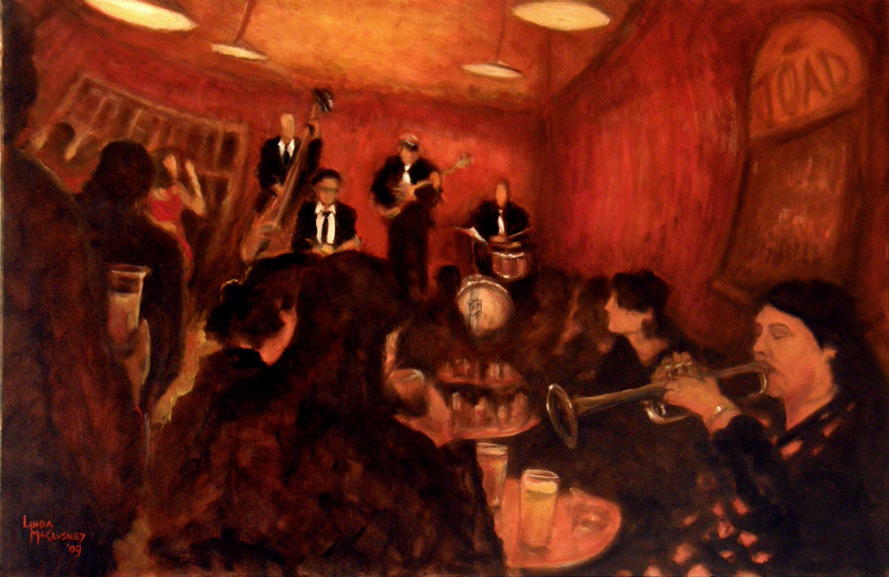 melvern taylor at toad   
100X65cm  sold