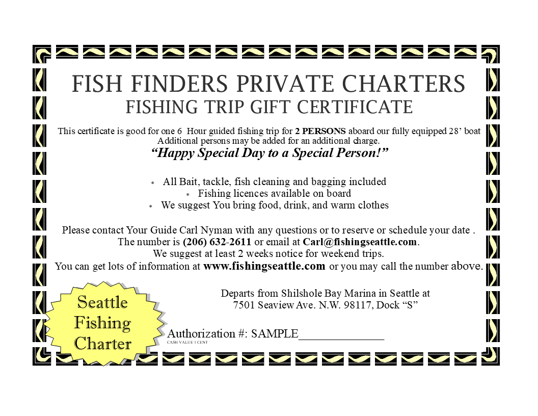 Gift Certificates make great - Tail Chaser Charter Fishing