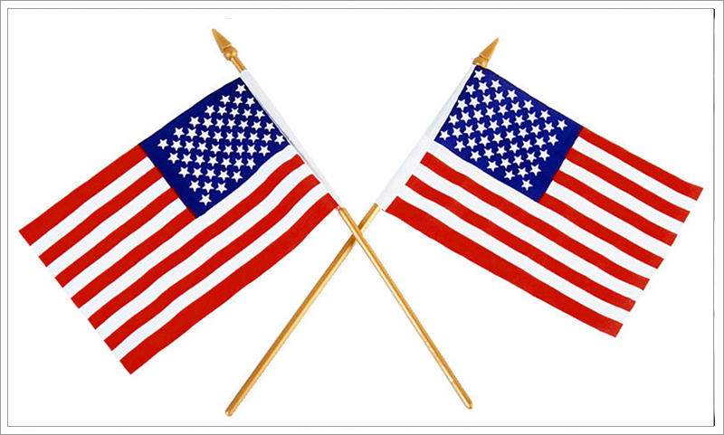 2 american flags||||