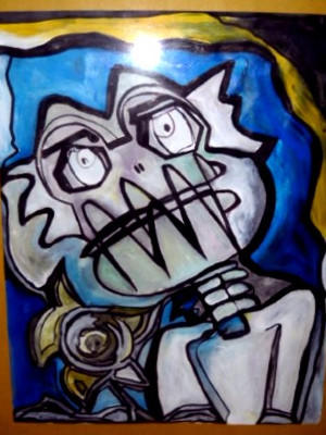 SOLD Flower monster paint on paper   All artwork copyrighted©.