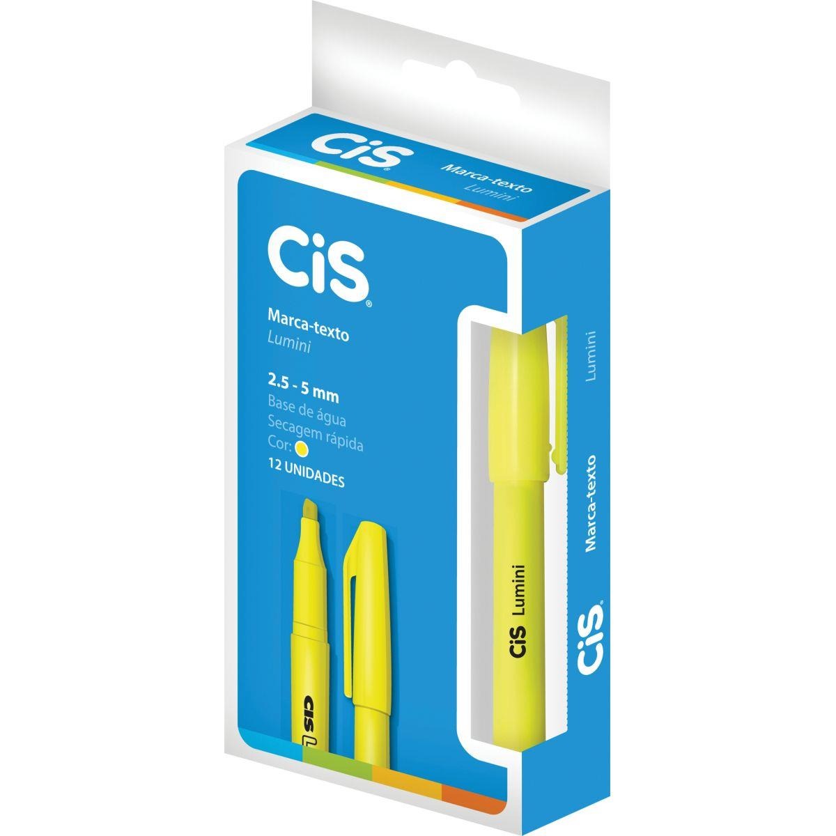 Caneta marca texto amarela