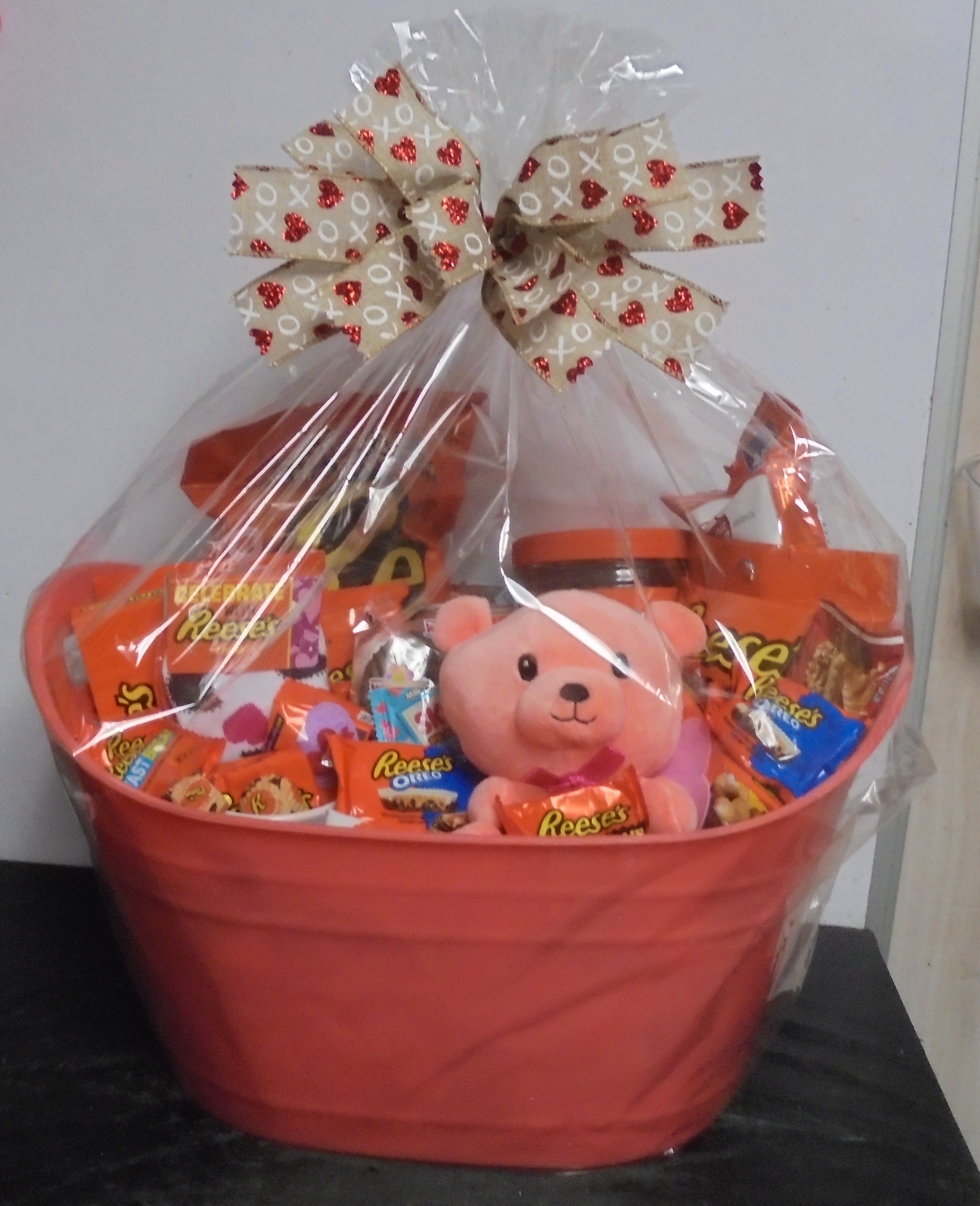(13) "JUMBO" Resse's Goodie Basket
W/ Small Plush
$125.00
