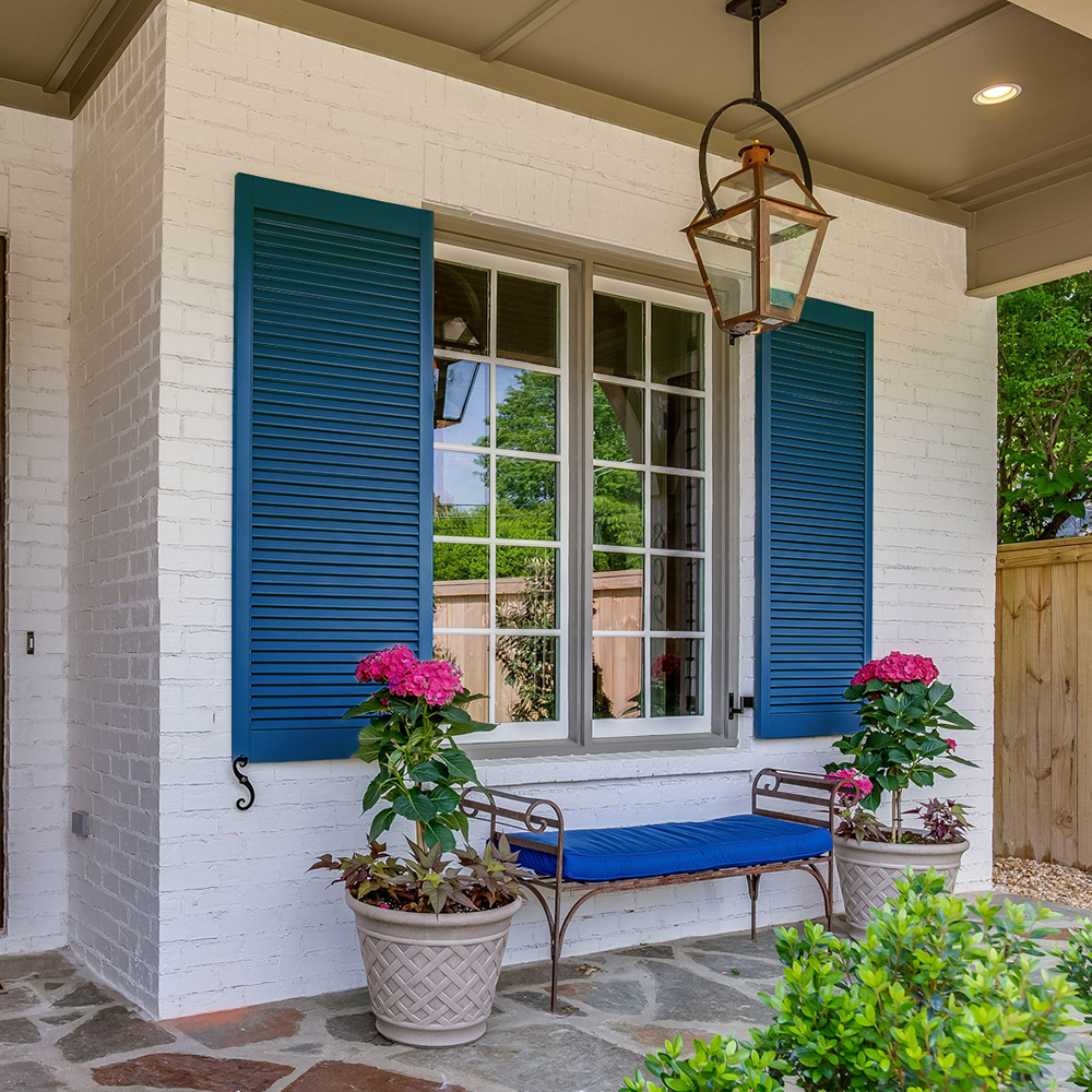 exterior blue window shutters