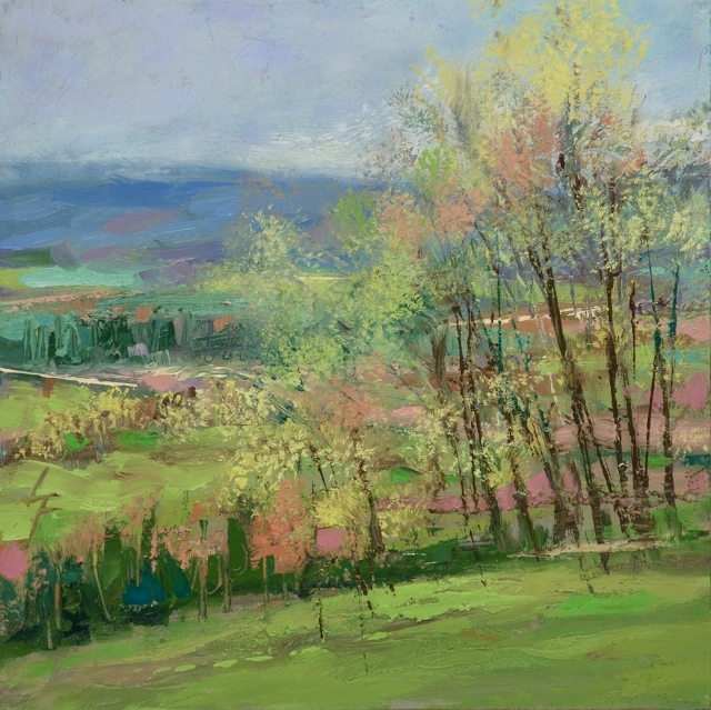 Fink, April Opening 1, 5" x 5" Oil