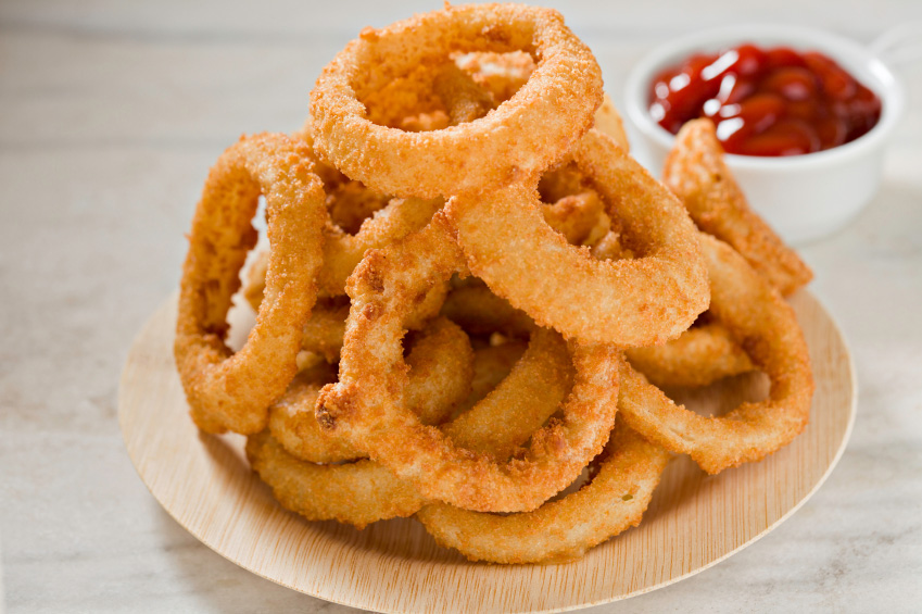 Onion rings and ketchup Onion rings and ketchup