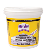 Resanador Multiusos en pasta es un resanador para muros, ya sea para la preparación o reparación de paredes de yeso, panel, concreto y ladrillo. Ideal para resanar hoyos y cuarteaduras. Pasta suave de alta calidad para trabajos profesionales.

Presentaciones disponibles:

    REX AP8101 225 ml
    REX AP8102 475 ml
    REX AP8103 980 ml
    225ml (12 PIEZA POR CAJA)
    475ml (12 PIEZA POR CAJA)
    980ml (8 PIEZA POR CAJA)
