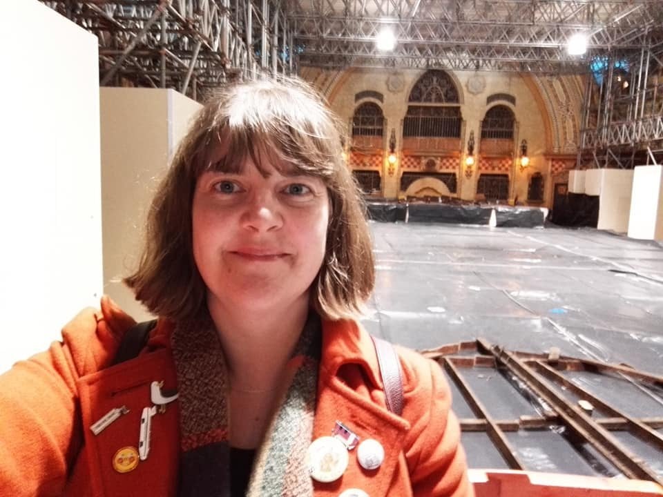Susan  at the Spanish Suite, Winter Gardens, Blackpool during the renovations