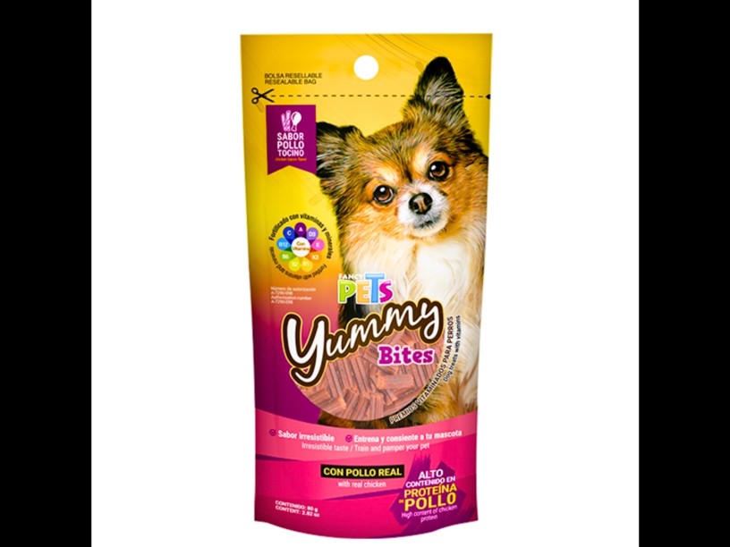 FL4505 YUMMY BITES 
POLLO/TOCINO 80 GRS
