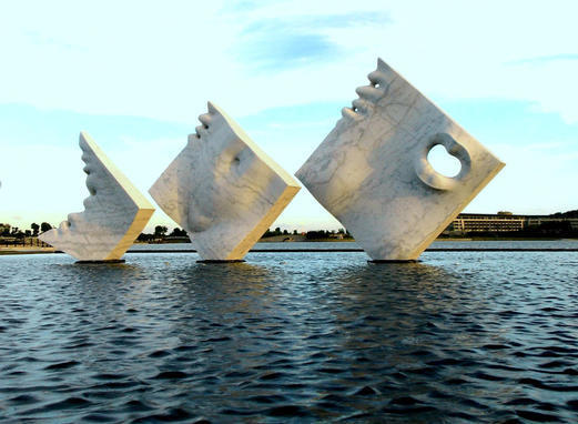 Mermaid, marble, Shanghai, China