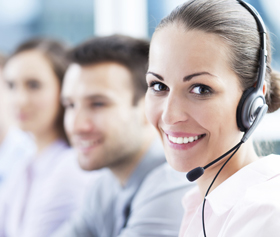 Employee Working with Headset