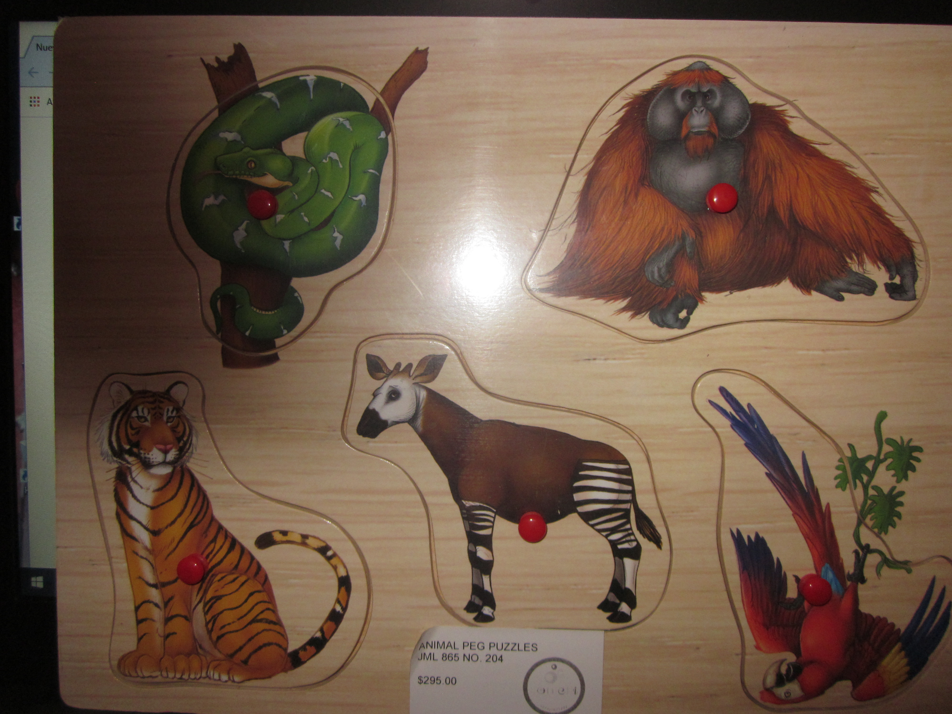 ANIMAL PEG PIUZLLE
JML 865 NO. 204
$368.75