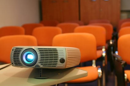 Projector on table