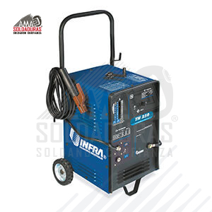 TH 250

Categoría: Soldadoras para electrodo revestido (SMAW)
Trabajo: Industrial ligero
Alimentación: 127 / 220 V
Rango de amperaje de soldadura:	2 rangos de amperagje 30 a 250 A, CA
Ciclo de trabajo: 20%
Suelda con: Electrodo revestido (SMAW) de CA en diámetros desde 2.3 hasta 4.0 mm (3 /32" a 5/ 32") E6013 y E6011.