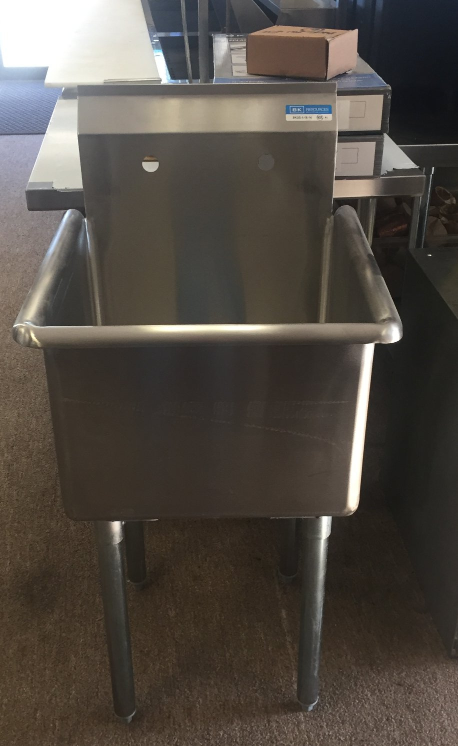 New BK Resources 1 Compartment Sink 21 x  21  18 x 18 Deep 14"
 Call for Prices