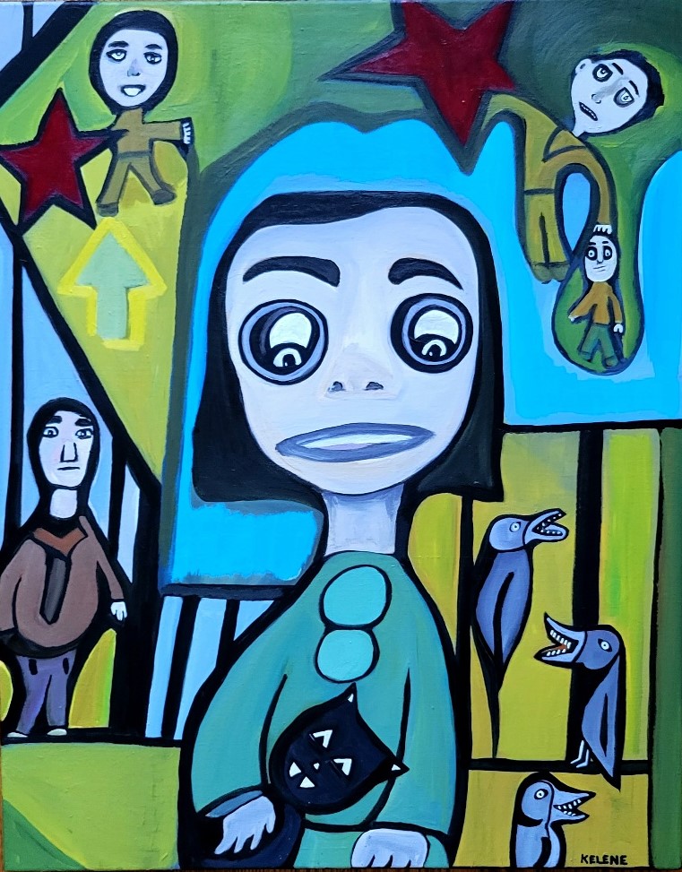 Title Dream Sequence 24 x 30 acrylic on canvas. Kelene 2022 $380.00