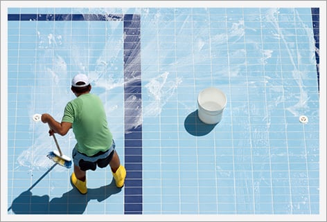 Tiled floor pool cleaning services||||
