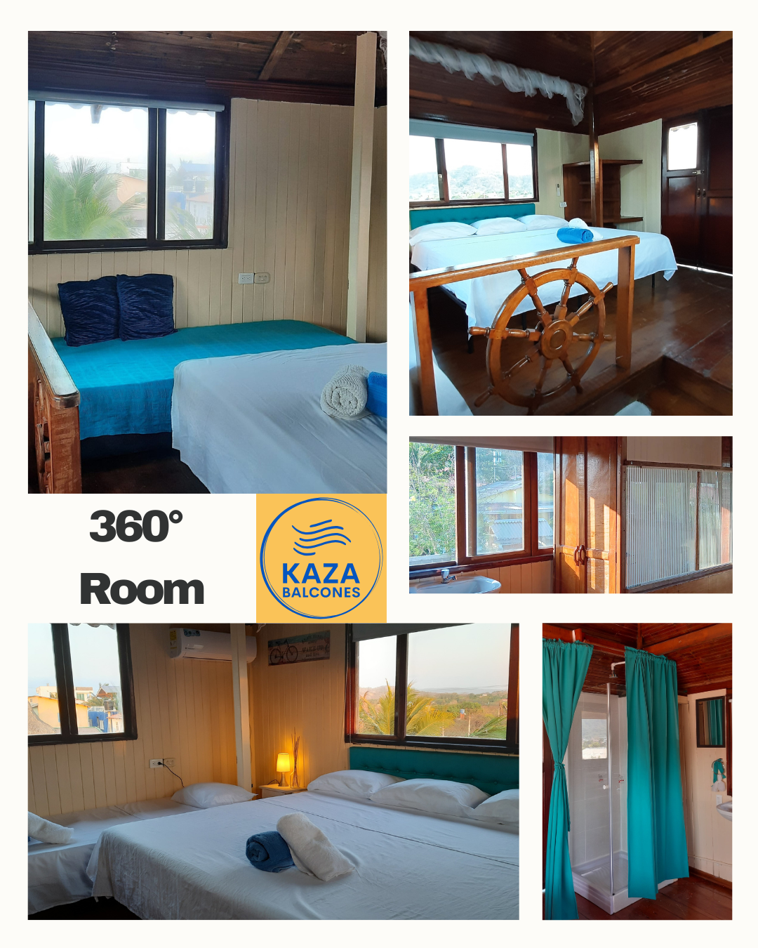 360° Room with private sunset balcony.
