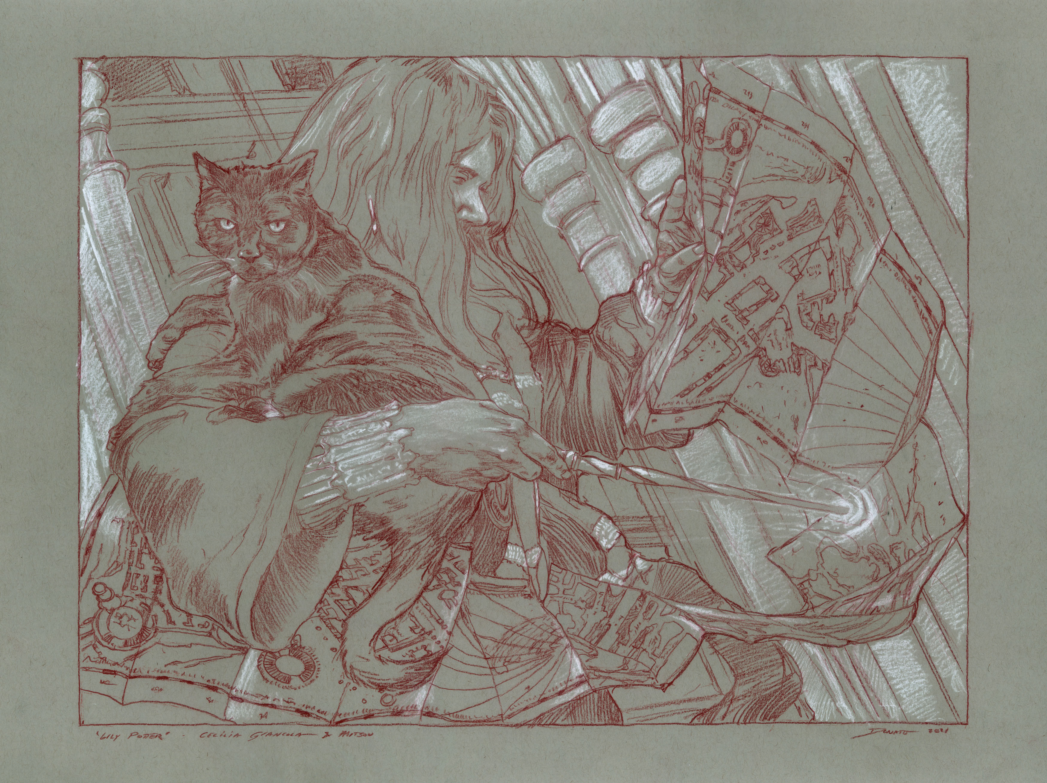 Lilly J. Potter
18" x 24" Watercolor Pencil and Chalk on Toned Paper  2021