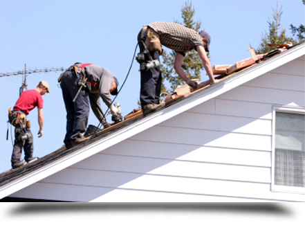 Men working on new roof|||| Men working on new roof||||