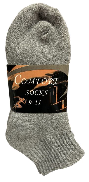 Q103 
3PK COMFORT SOCKS QUARTER  GRAY 9-11
UPC 812462030620
Q203
3PK COMFORT SOCKS QUARTER 10-13 GREY
UPC 812462030651
120 CS PACK