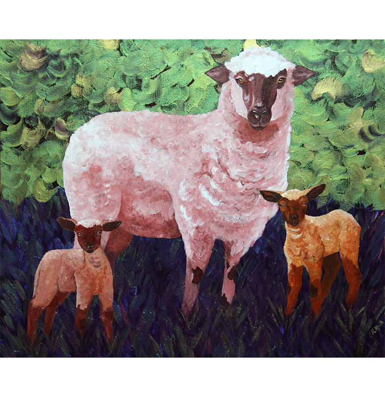 Shropshire Sheep Ewe with Lambs