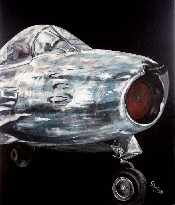 "Sabre Jet", Acrylic, 30x36 Gallery Canvas_SOLD