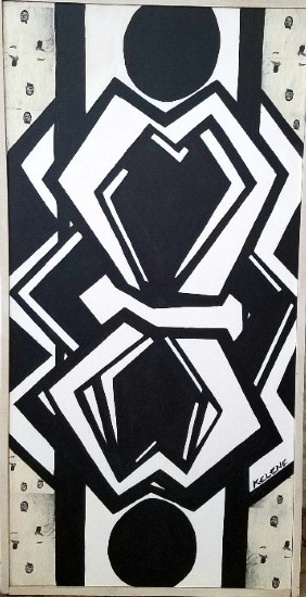 Title: Mediation. Paint and mixed media on canvas. All artwork copyrighted© $350.00