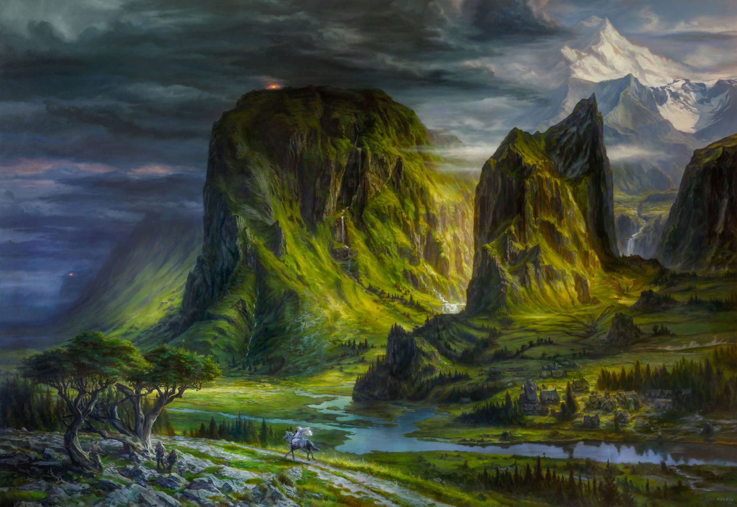 The Beacons of Gondor
77" x 114"  Oil on Linen 2022
Illustration for The Lord of the Rings by J.R.R. Tolkien