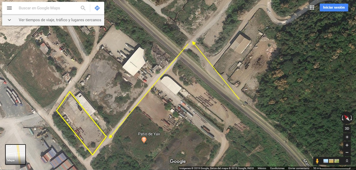 Acceso por el libramiento lateral que da acceso rumbo al basurero municipal.