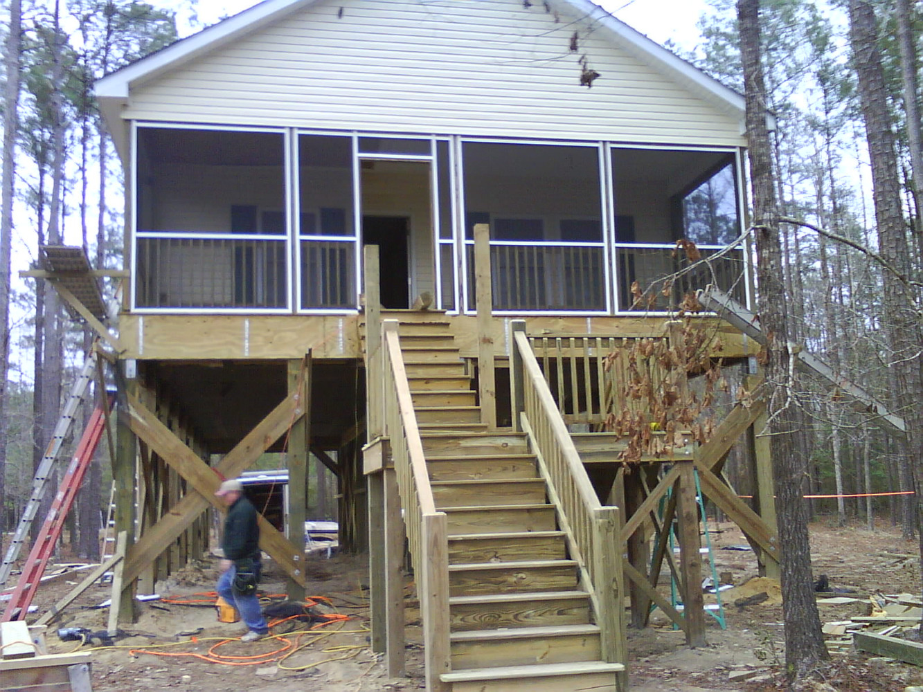 Wooden Screenroms and Stairs