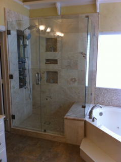Large glass enclosed shower|||| Large glass enclosed shower||||