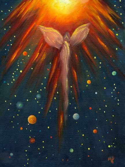 Angel Birth - 6"x 8" Oil on Stretched Canvas  Greeting card available