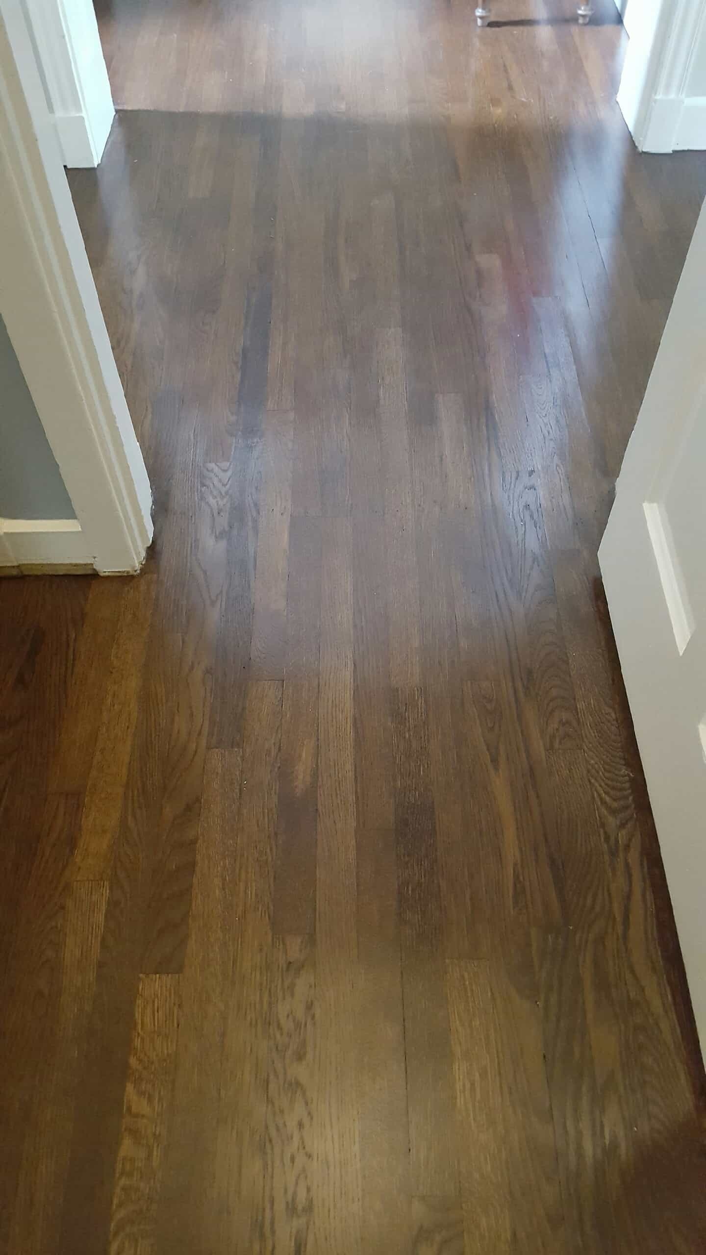 Sanded and Stained Hallway