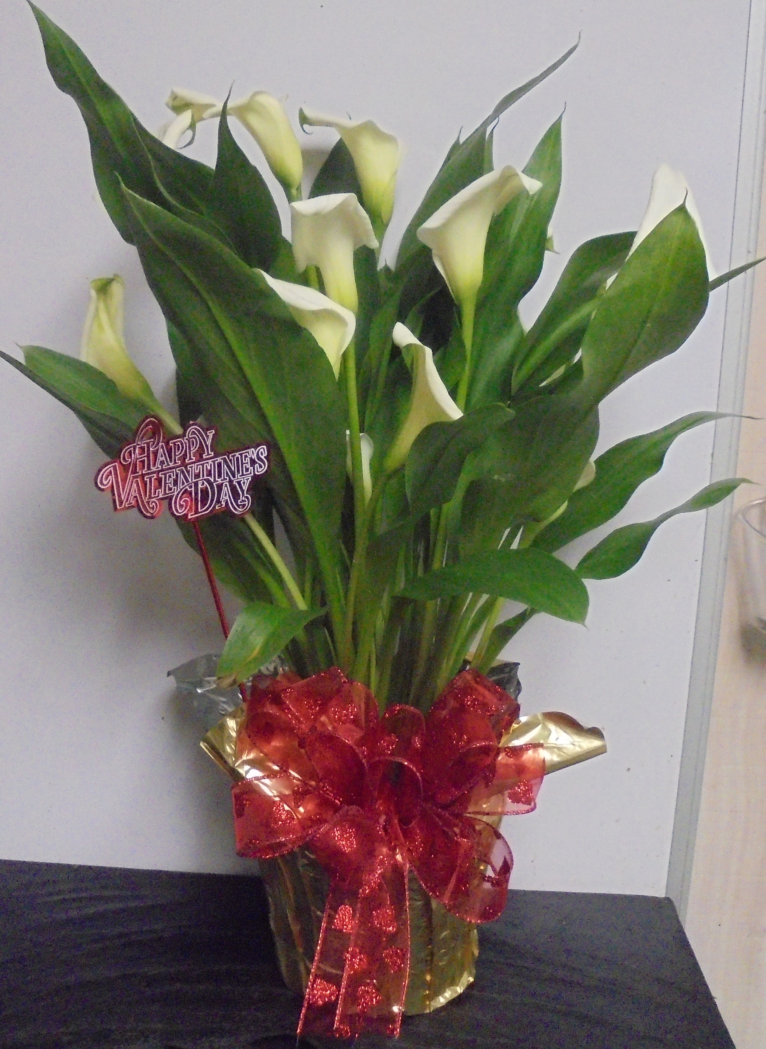 (9)  "White" Calla Lily Pot
$50.00