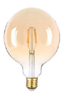 Bombillo vintage G95 Globo 
Grande 6W Golden 2200k 400 
lm E27 110-130V 18.000 Hr.
 Evergreen   Cod-15355
