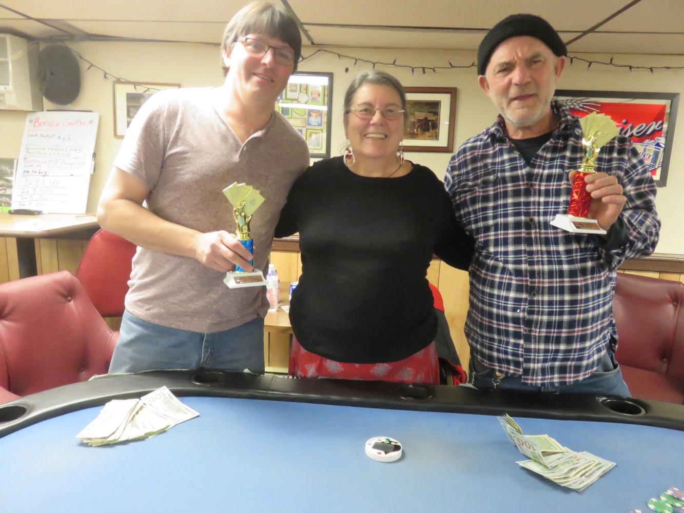 Tournament Of Champions 2017  Ray Chase 2nd place John Foster 1st place, dealer Carol Main