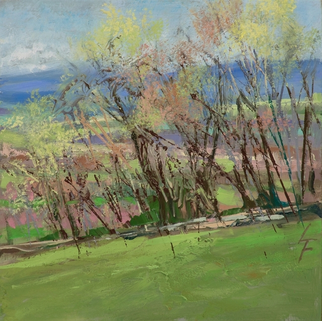 Fink, April Opening 2, 5" x 5" Oil