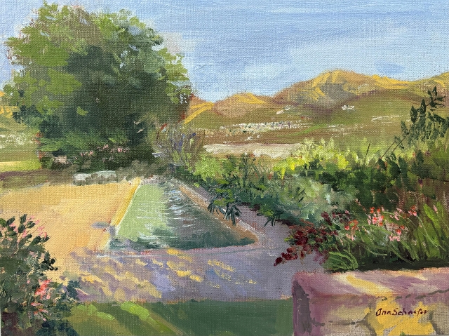 Schaefer, Aegean Garden, 9" x 12" Oil 