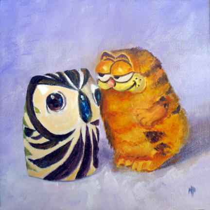 Bad Boy Garfield - 6"x6" Oil on Panel