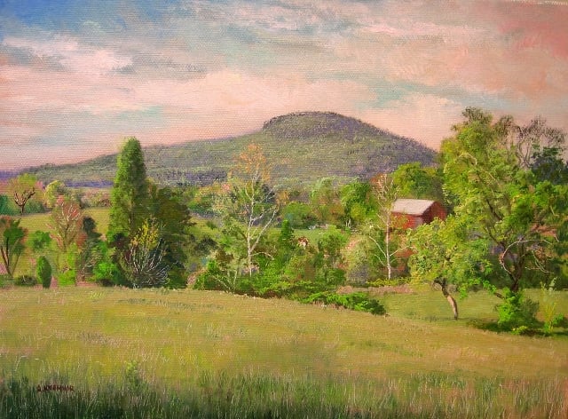 Sugarloaf Mountain at Barnesville, 9" x 12" Oil on Canvas