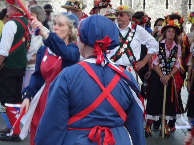 Whitethorne dancing outside the Tower of London
